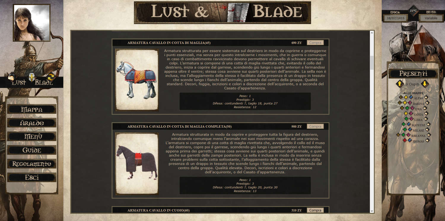 Lust & Blade - Mercato