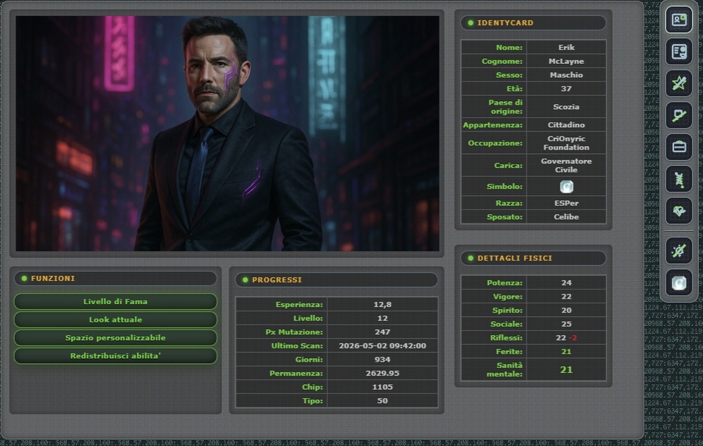 CriOnyric Foundation Cyberpunk Gicoo di Ruolo Online