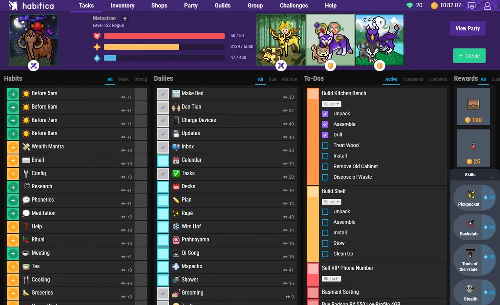 Habitica Gamification you life