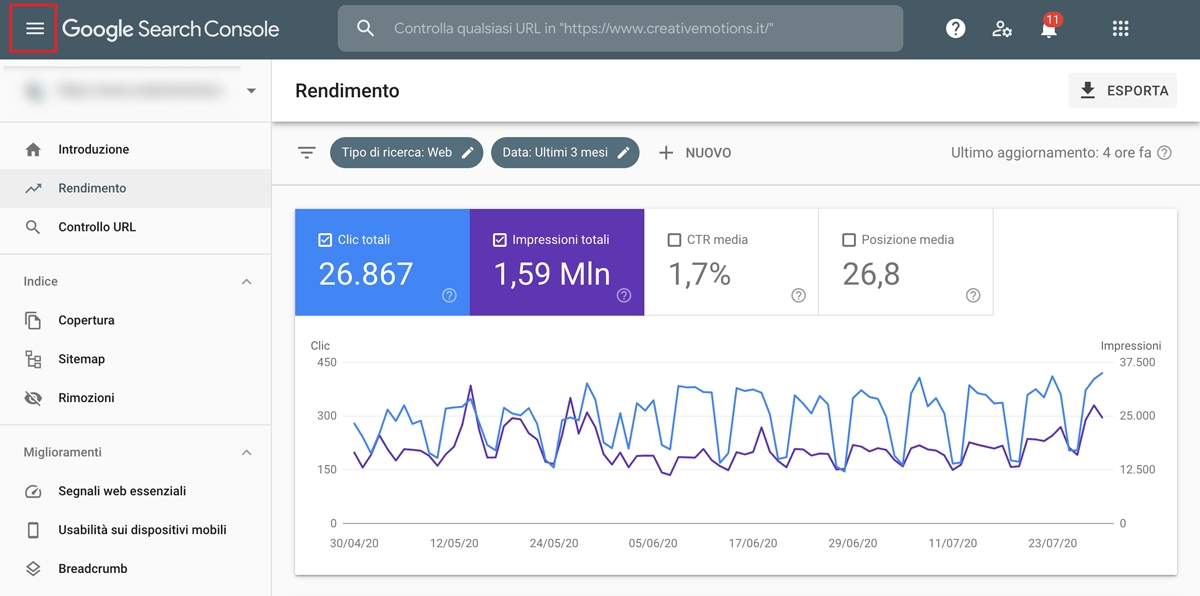 Strumenti Webmaster Google Search Console