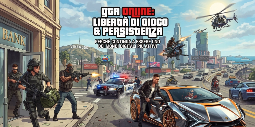 GTA Online e libertà di gioco. Perché continua a essere uno dei mondi digitali più attivi