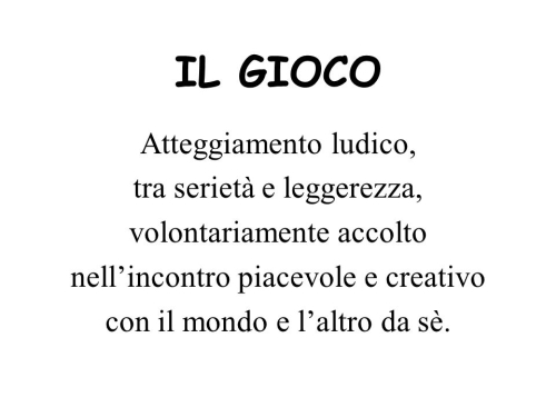 Definizione di gioco