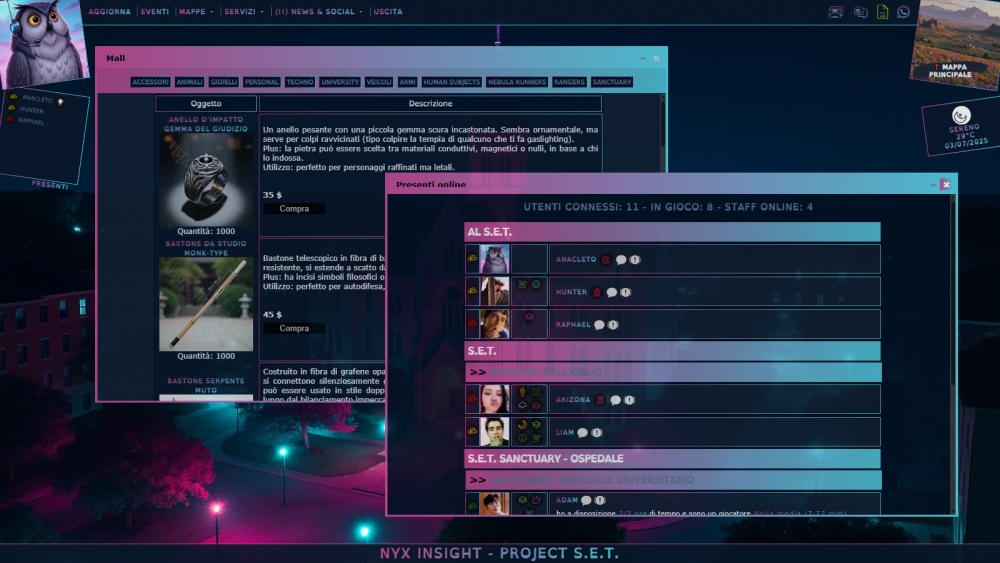 Nyx Insight  Project S.E.T. Free to Play