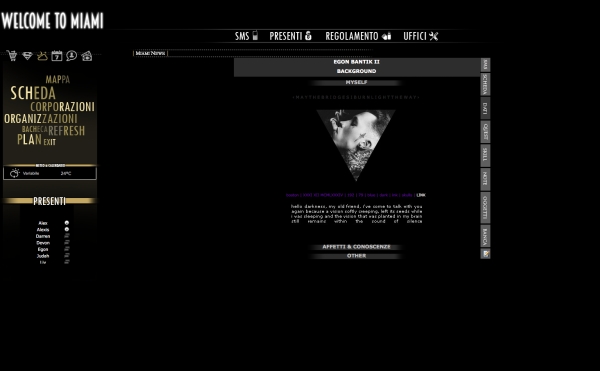 Miami Gdr - Scheda Personaggio