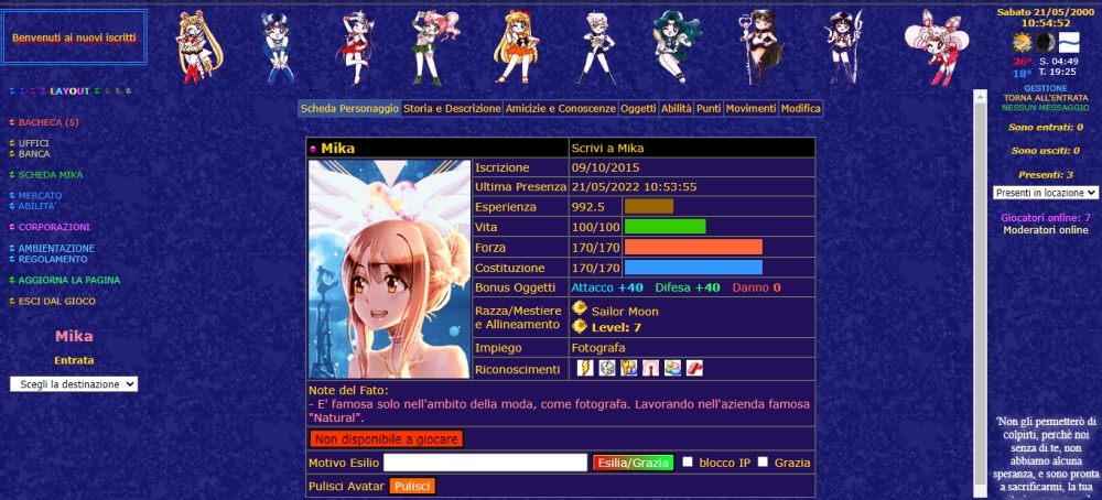 Sailor Moon Gioco di Ruolo Online