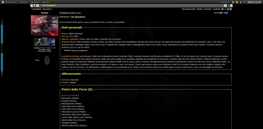 Star Wars Forum GDR RPG