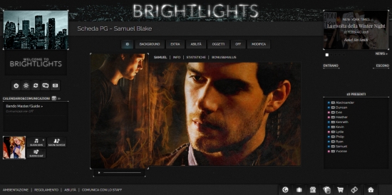 Bright Lights - Scheda Personaggio
