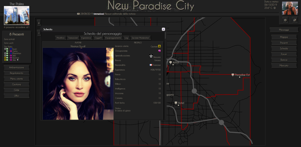 New Paradise City - Profilo Personaggio