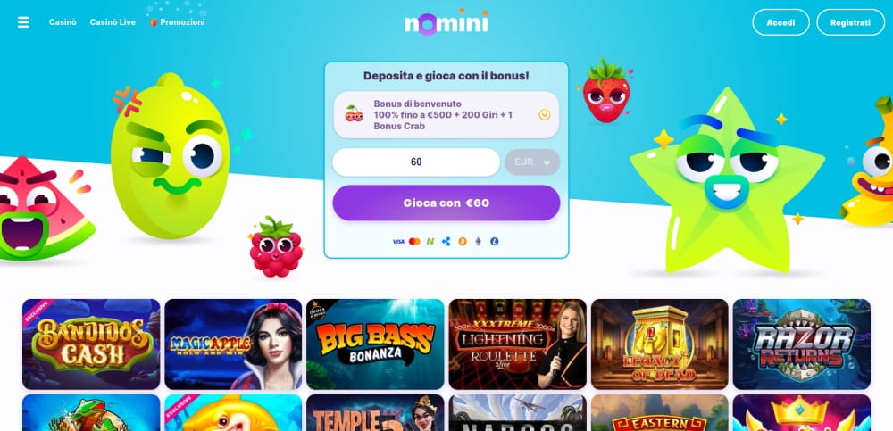 Slot machine consigliate per giocare a Nomini