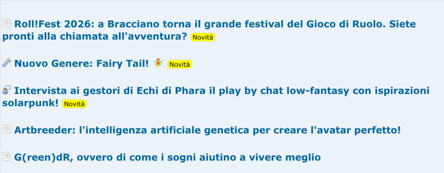 Novità Articoli