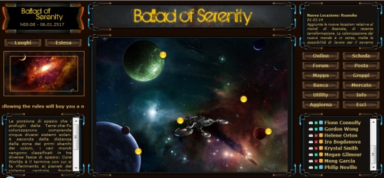 Ballad of Serenity - Schermata iniziale