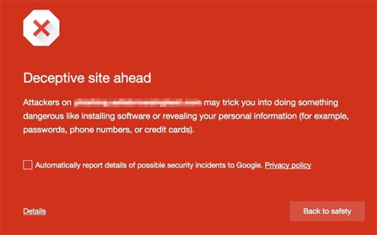 Avviso Safe Browsing