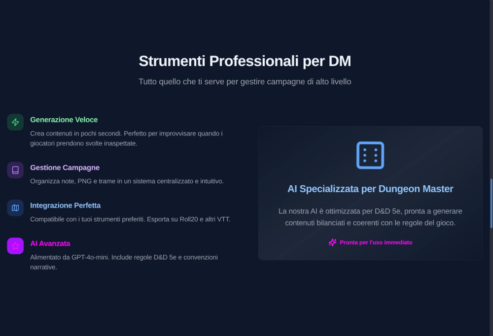 Strumenti AI Dungeon Master